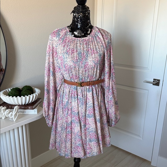 bohme Dresses & Skirts - Bohme Pink Floral Dress with Belt
